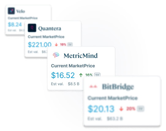 Real-time pricing data for pre-IPO companies
